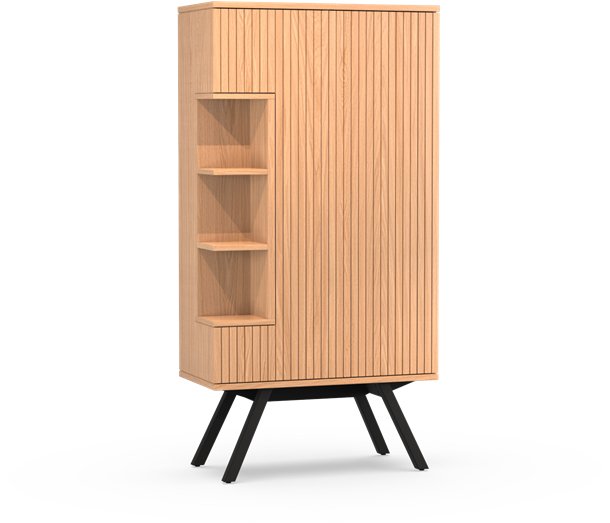 Napoli 2 Door Storage Cupboard with Open Shelves with Metal Base by MTE Theuns Napoli 2 Door Storage Cupboard with Open Shelves with Metal Base by MTE Theuns