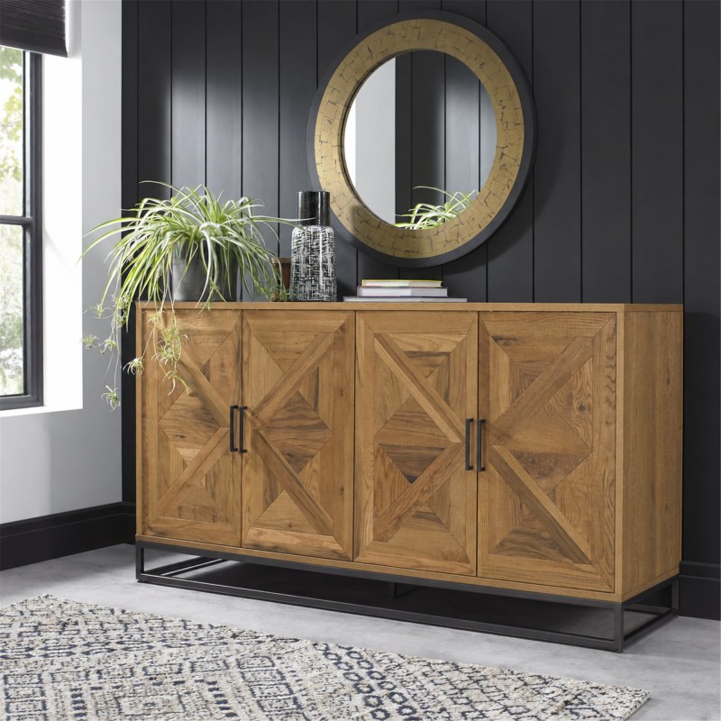 Indus Rustic Oak Wide Sideboard by Bentley Designs Indus Rustic Oak Wide Sideboard by Bentley Designs