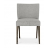 Turin Dark Oak Low Back Upholstered Pebble Grey Chairs