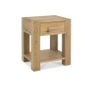 Turin Light Oak Lamp Table With Drawer