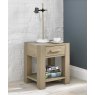 Turin Light Oak Lamp Table With Drawer