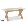 Turin Light Oak Glass Top Dining Table