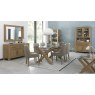 Turin Light Oak Round Glass Top Dining Table