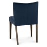 Turin Dark Oak Low Back Upholstered Dark Blue Velvet Chairs