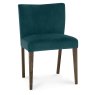 Turin Dark Oak Low Back Upholstered Sea Green Velvet Chairs