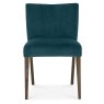 Turin Dark Oak Low Back Upholstered Sea Green Velvet Chairs