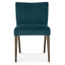 Turin Dark Oak Low Back Upholstered Sea Green Velvet Chairs