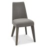 Cadell Aged Oak Upholstered Dining Chair (Slate Blue Fabric)