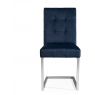 Tivoli Upholstered Cantilever Chair - Dark Blue Velvet