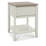 Bergen Grey Washed Oak & Soft Grey Lamp Table with Drawer by Bentley Designs