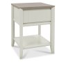 Bergen Grey Washed Oak & Soft Grey Lamp Table with Drawer