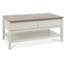 Bergen Grey Washed Oak & Soft Grey Coffee Table with Drawer