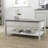 Bergen Grey Washed Oak & Soft Grey Coffee Table with Drawer by Bentley Designs