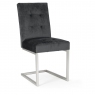Pair of Tivoli Upholstered Cantilever Chairs - Gun Metal Velvet by Bentley Designs
