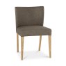 Turin Light Oak Low Back Upholstered Black Gold Fabric Chairs
