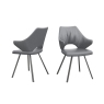 Zola Dark Grey Faux Leather Dining Chairs (Set of 2)