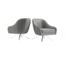 Bianca Silver Grey Velvet Swivel Lounge Chair