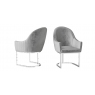 Viola Silver Grey Velvet Dining Chairs (Set of 2)