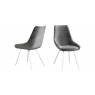 Lanna Dark Grey Velvet Dining Chairs (Set of 2)