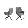 Javier Dark Grey Velvet Swivel Dining Chairs