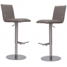 Riva Taupe Faux Leather Bar Stools (Set of 2)