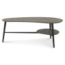 Vintage Weathered Oak Shaped Coffee Table with Shelf