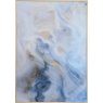 Blue and Gold Marble Effect Glass Wall Art by Libra