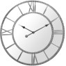 Grey Framed Beaded Mirrored Round Wall Clock
