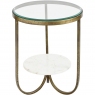 Nolita White Marble And Antique Gold Iron Side Table by Libra