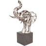 Addo Abstract Elephant Head Sculpture in Silver Resin by Libra