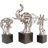 Addo Abstract Elephant Head Sculpture in Silver Resin by Libra