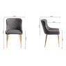 Cezanne Dining Chairs (Petrol Blue Velvet / Matt Gold Leg)