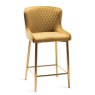 Cezanne Bar Stools (Mustard Velvet / Matt Gold Leg)