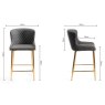 Cezanne Bar Stools (Petrol Blue Velvet / Matt Gold Leg)