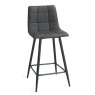 Loft Bar Stool (Dark Grey Faux Leather) by Bentley Designs