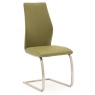 Pair of Irma Dining Chairs (Olive & Brushed Steel)