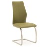 Pair of Irma Dining Chairs (Olive & Brushed Steel)