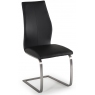 Pair of Irma Dining Chairs (Black & Brushed Steel)