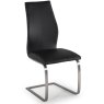 Pair of Irma Dining Chairs (Black & Brushed Steel)
