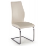 Pair of Irma Dining Chairs (Taupe & Brushed Steel)