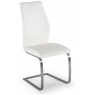 Pair of Irma Dining Chairs (White & Brushed Steel)