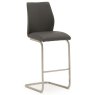 Pair of Irma Bar Stools (Grey & Brushed Steel)
