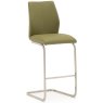Pair of Irma Bar Stools (Olive & Brushed Steel)