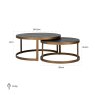 Blackbone Nest of 2 Coffee Tables (Brass Collection) by Richmond Interiors