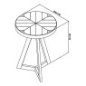 Ellipse Rustic Oak Round Lamp Table