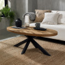 Ellipse Rustic Oak Oval Coffee Table