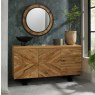 Ellipse Rustic Oak Round Wall Mirror