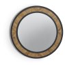 Ellipse Rustic Oak Round Wall Mirror