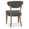Ellipse Rustic Oak Upholstered Chairs (Dark Grey Fabric)