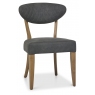 Ellipse Rustic Oak Upholstered Chairs (Dark Grey Fabric)